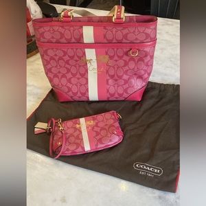 Coach tote with wristlet/wallet